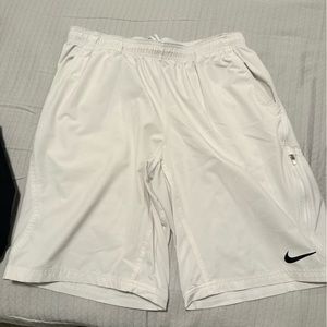 Nike White Dri-Fit Tennis Shorts 9 in size Large